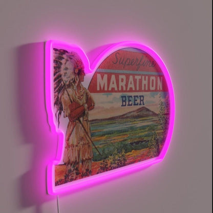 Superfine Marathon Beer Retro Defunct Wisconsin Rgb Led Neon Sign - Shineneon
