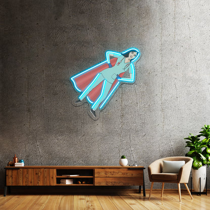 Superhero Nurse Red Cape Neon Sign Artwork For Neon Wall Signs