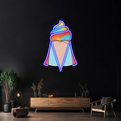 Superman Ice Cream Neon Sign Artwork For Wall Art