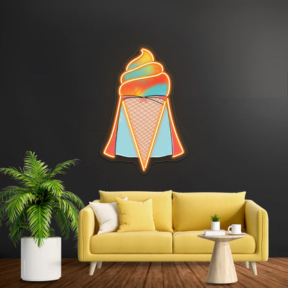 Superman Ice Cream Neon Sign Artwork For Wall Art