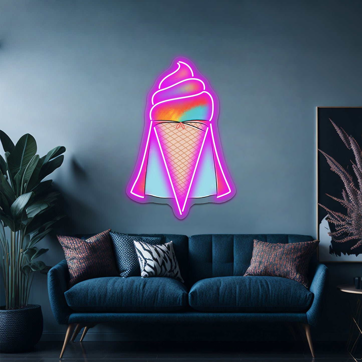 Superman Ice Cream Neon Sign Artwork For Wall Art