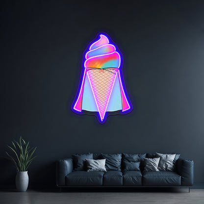 Superman Ice Cream Neon Sign Artwork For Wall Art