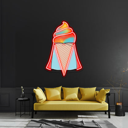 Superman Ice Cream Neon Sign Artwork For Wall Art