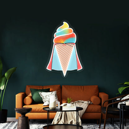 Superman Ice Cream Neon Sign Artwork For Wall Art