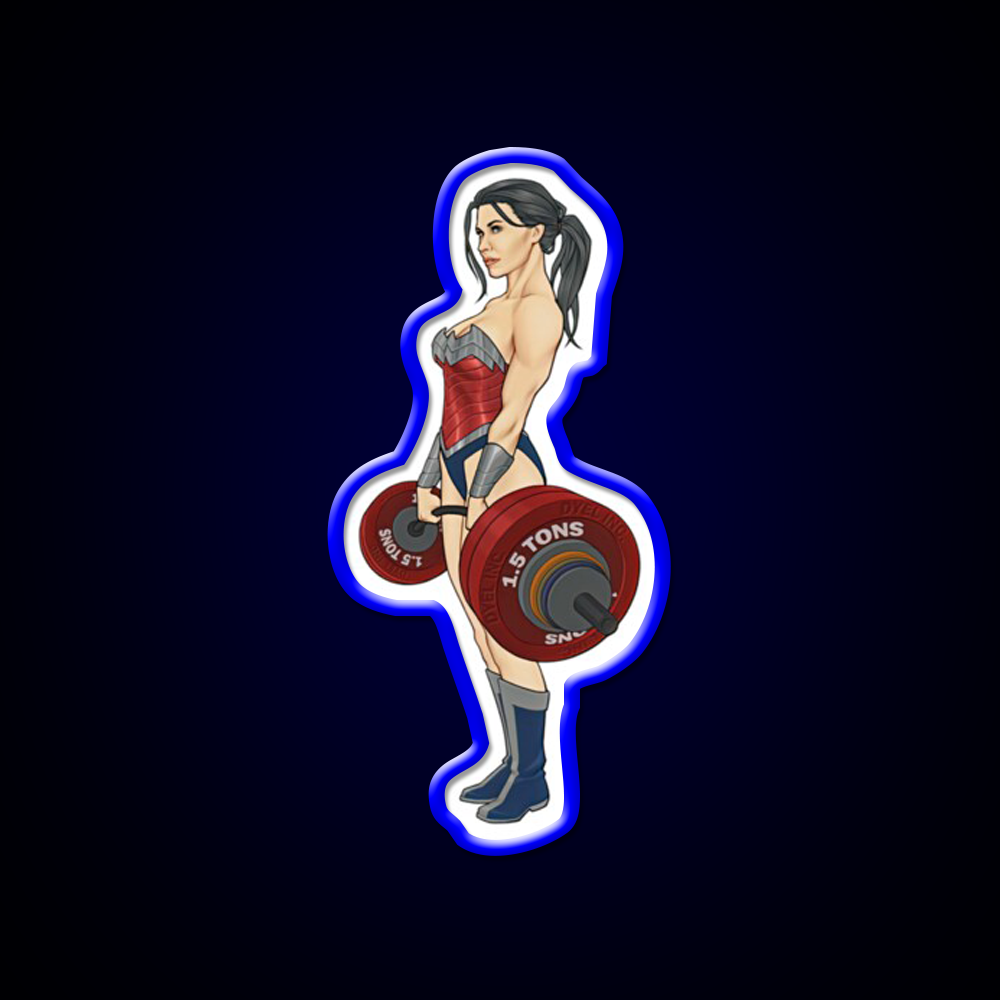 Superwoman Lifter Bodybuilder Female Are Strong Gym Fitness Led Neon Sign Rgb Color