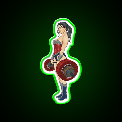 Superwoman Lifter Bodybuilder Female Are Strong Gym Fitness Led Neon Sign Rgb Color