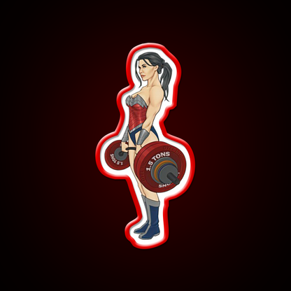 Superwoman Lifter Bodybuilder Female Are Strong Gym Fitness Led Neon Sign Rgb Color