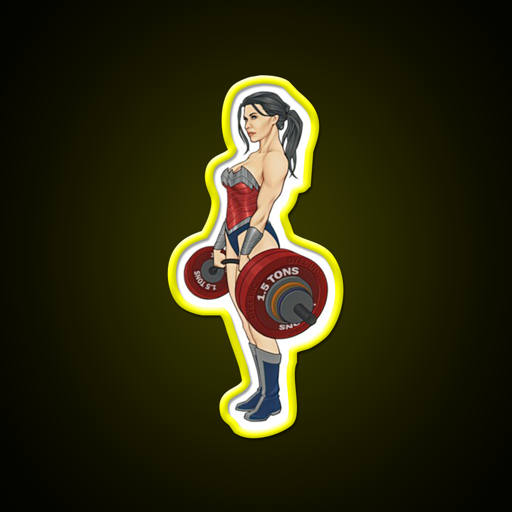 Superwoman Lifter Bodybuilder Female Are Strong Gym Fitness Led Neon Sign Rgb Color