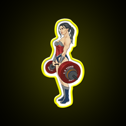 Superwoman Lifter Bodybuilder Female Are Strong Gym Fitness Led Neon Sign Rgb Color