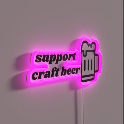 Support Craft Beer Rgb Led Neon Sign - Shineneon