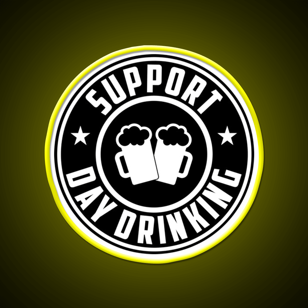 Support Day Drinking Funny Drunk Weekend Vibe Party Drink Tequila Led Neon Sign Rgb Color - Shineneon