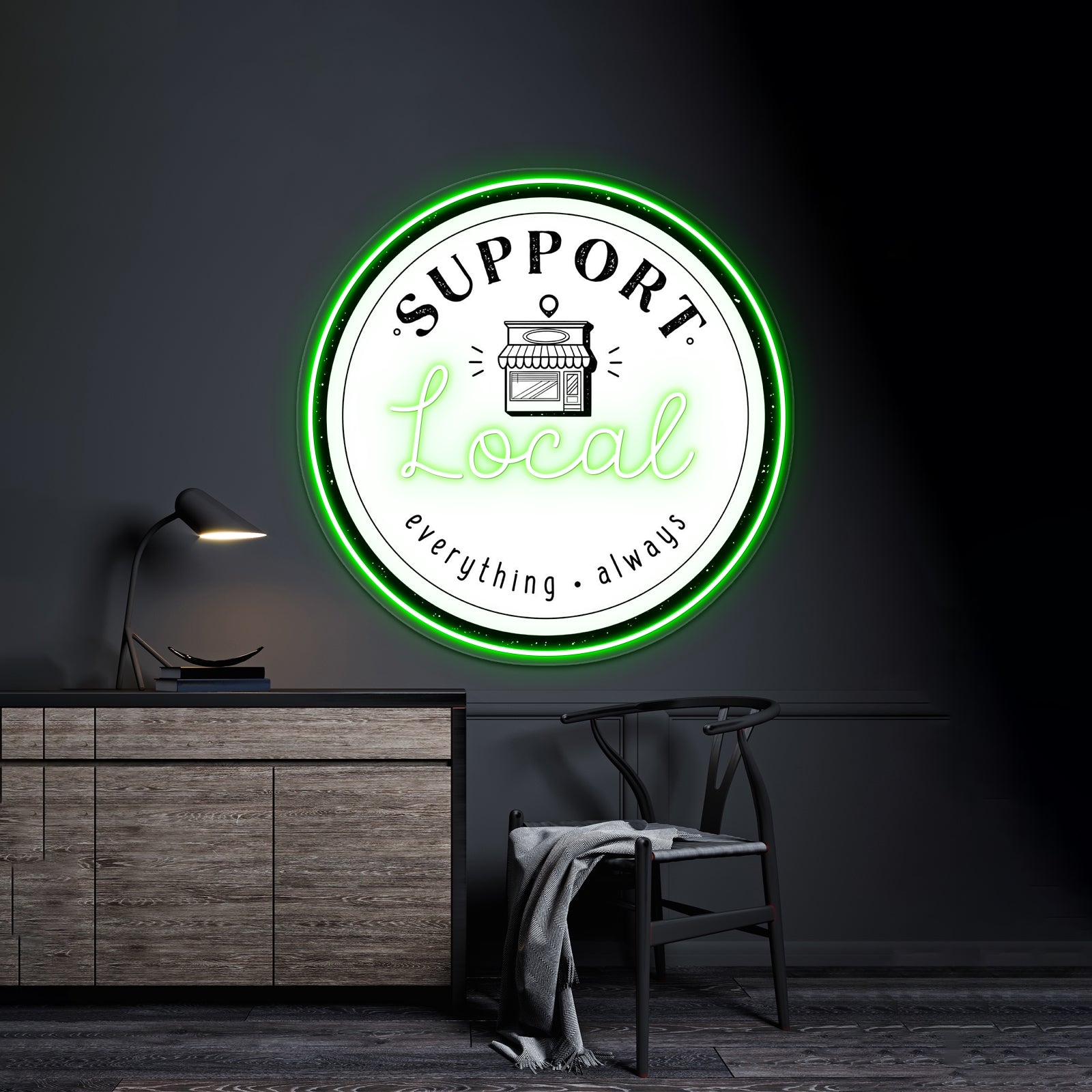 Support Local Everything Always Neon Sign Artwork For Neon Sign Artwork | Shineneon
