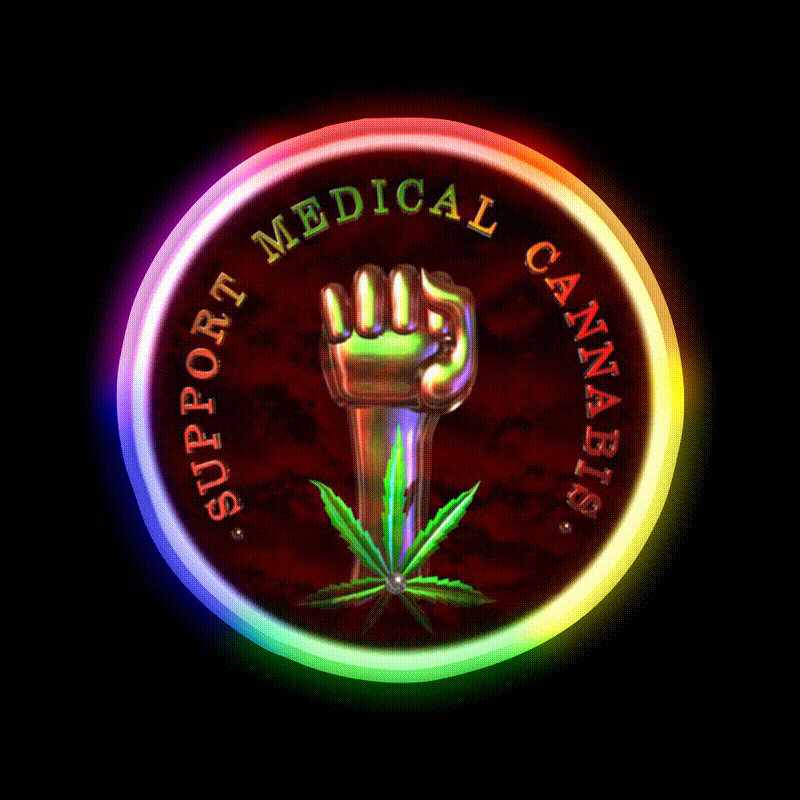 Support Medical Cannabis Fist Hemp Inspired Green Leaf Led Neon Sign Rgb Color - LED neon sign close-up detail