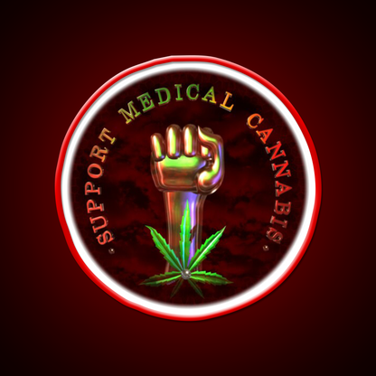 Support Medical Cannabis Fist Hemp Inspired Green Leaf Led Neon Sign Rgb Color - LED neon sign view 10
