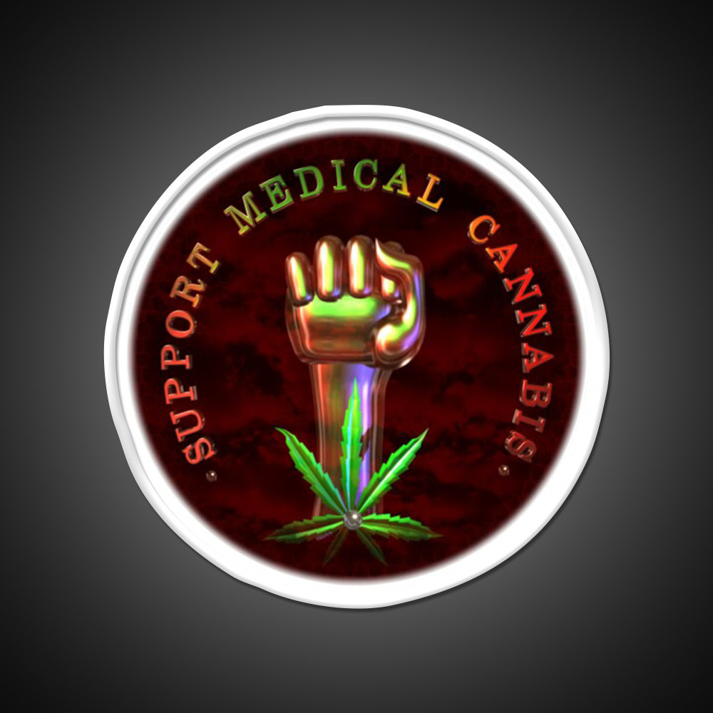 Support Medical Cannabis Fist Hemp Inspired Green Leaf Led Neon Sign Rgb Color - LED neon sign view 11