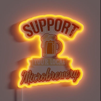 Support Microbrewery Pub Beer Ipa Ale Liquor Drinking Led Neon Sign - Shineneon