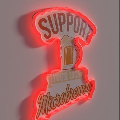 Support Microbrewery Pub Beer Ipa Ale Liquor Drinking Led Neon Sign - Shineneon