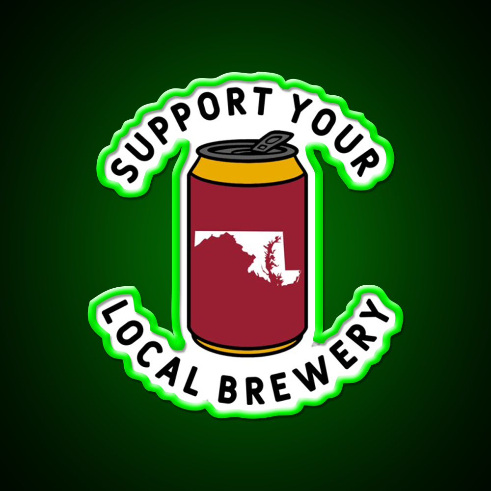 Support Your Local Brewery Maryland Beer Bar Decor Led Neon Sign Rgb Color - LED neon sign view 8