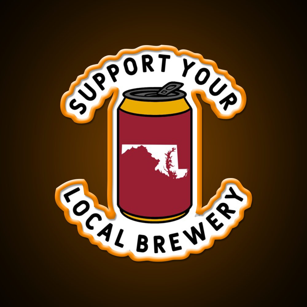 Support Your Local Brewery Maryland Beer Bar Decor Led Neon Sign Rgb Color - LED neon sign view 6