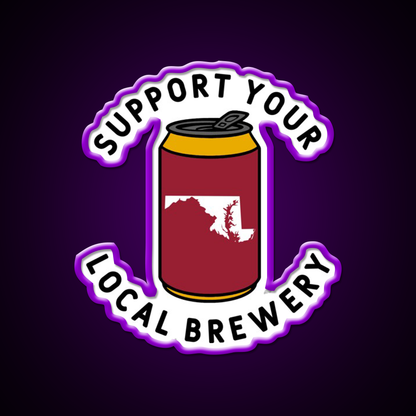 Support Your Local Brewery Maryland Beer Bar Decor Led Neon Sign Rgb Color - LED neon sign view 9