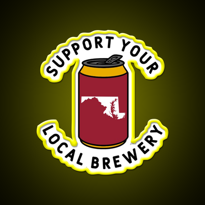 Support Your Local Brewery Maryland Beer Bar Decor Led Neon Sign Rgb Color - LED neon sign view 7