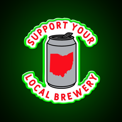 Support Your Local Brewery Ohio Beer Bar Decor Led Neon Sign Rgb Color - LED neon sign view 8