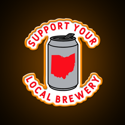 Support Your Local Brewery Ohio Beer Bar Decor Led Neon Sign Rgb Color - LED neon sign view 6