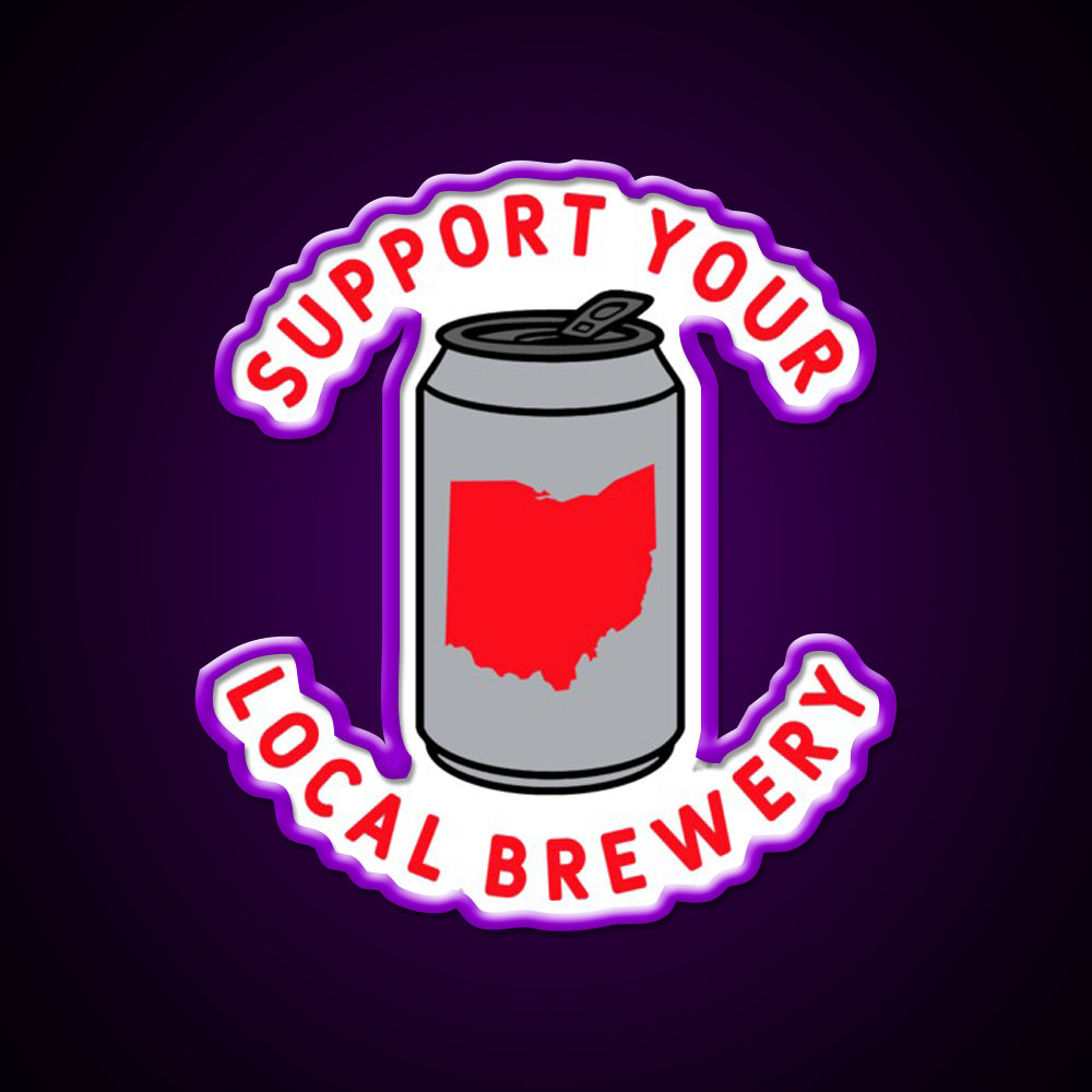 Support Your Local Brewery Ohio Beer Bar Decor Led Neon Sign Rgb Color - LED neon sign view 9