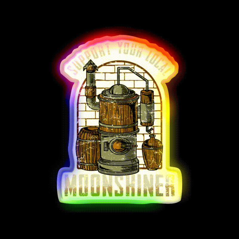Support Your Local Moonshiner Spirit Gift Whiskey Drink Bar Led Neon Sign Rgb Color