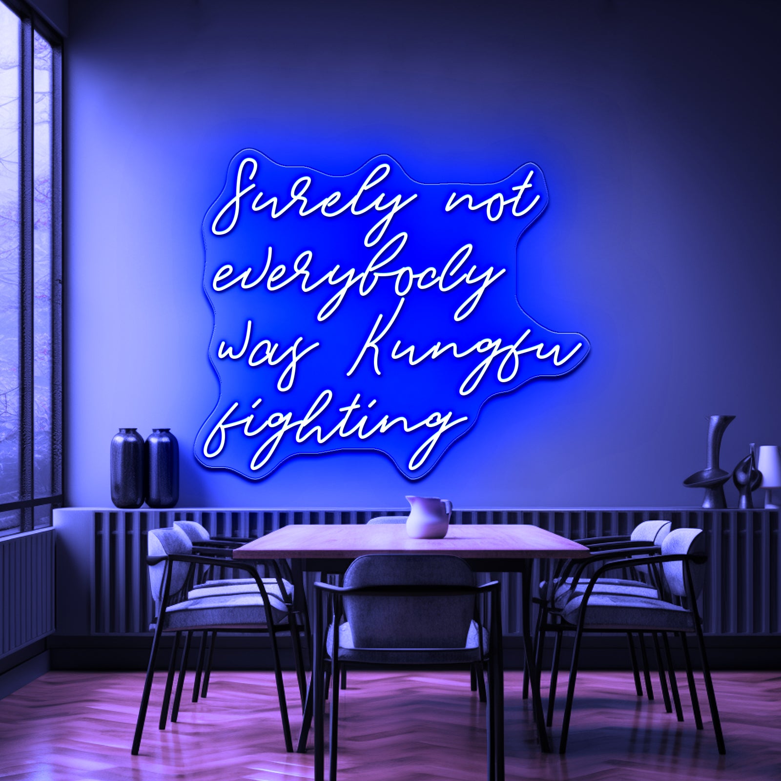 Surely Not Everybody Was Kung Fu Fighting Neon Sign Artwork For Large Neon Signs | Shineneon