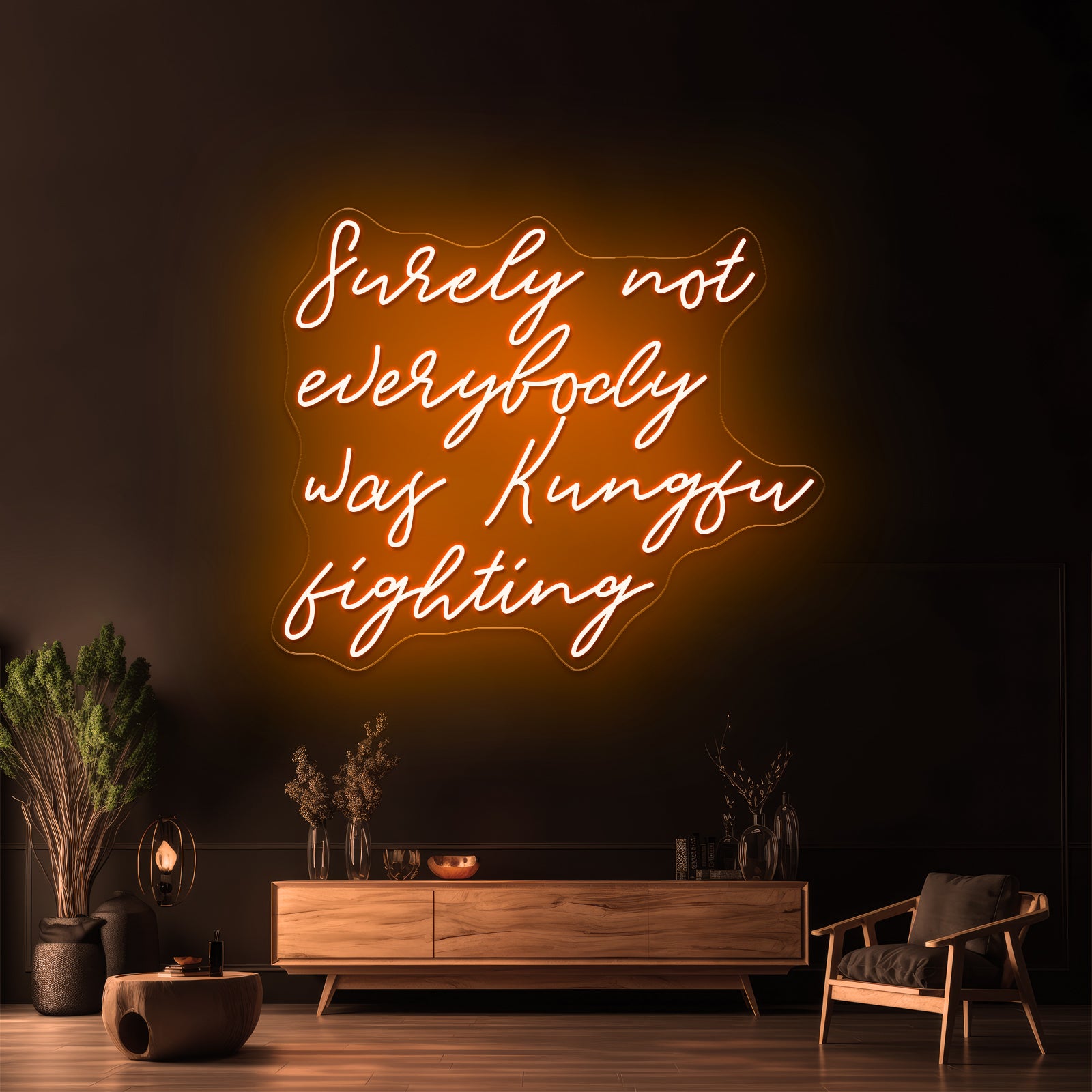Surely Not Everybody Was Kung Fu Fighting Neon Sign Artwork For Large Neon Signs | Shineneon