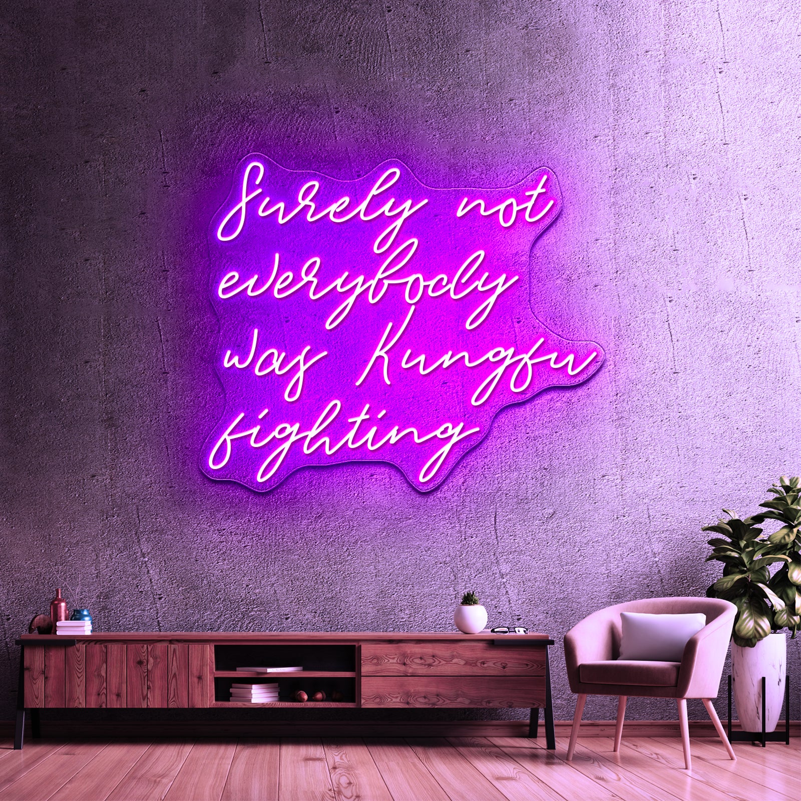Surely Not Everybody Was Kung Fu Fighting Neon Sign Artwork For Large Neon Signs | Shineneon