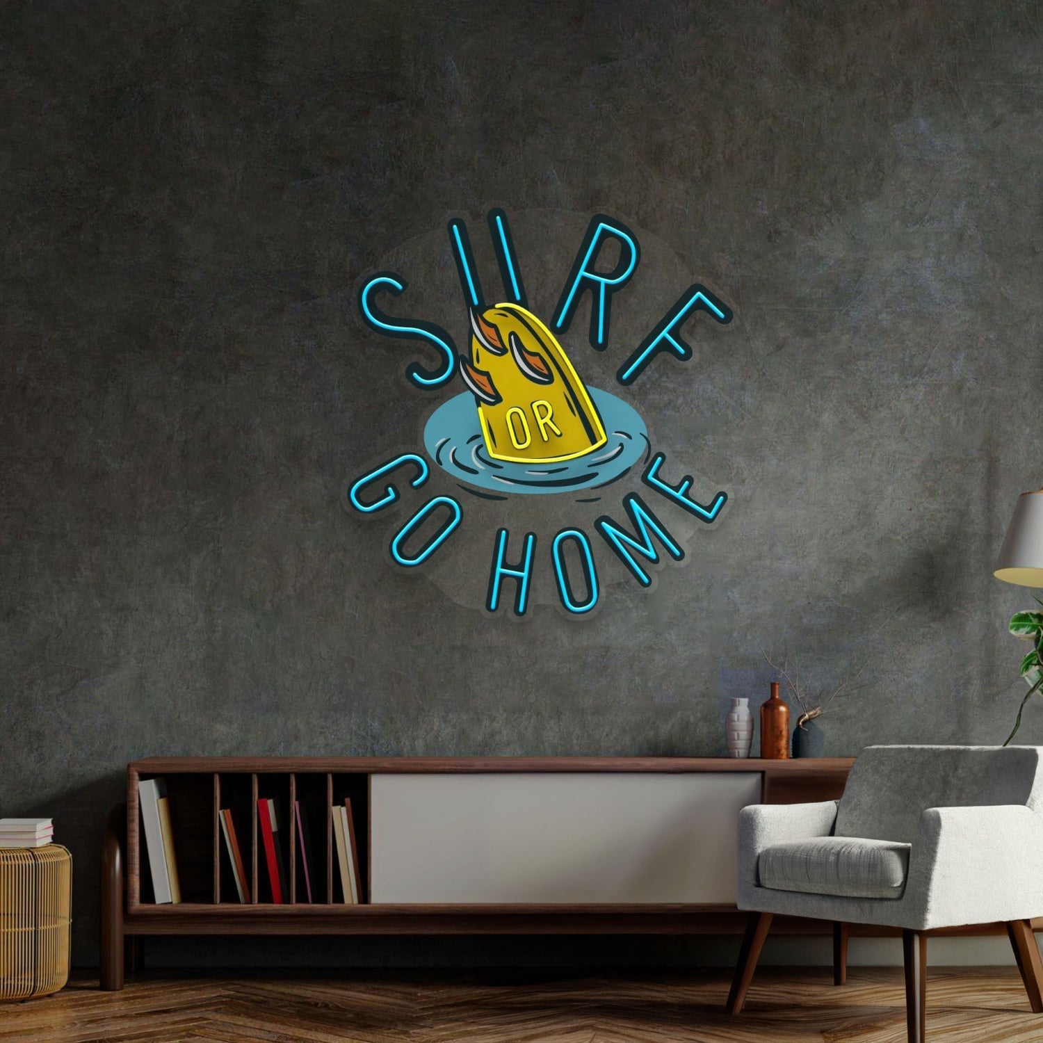 Surf Or Go Home Led Neon Sign Light Pop Art - Shineneon
