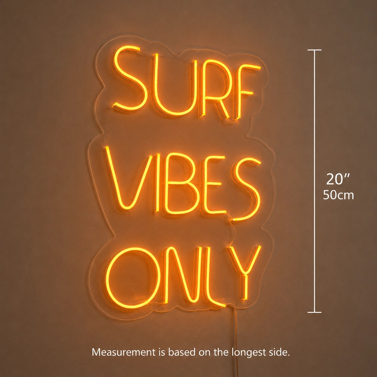 Surf Vibes Only Neon Sign LED Neon Sign size image