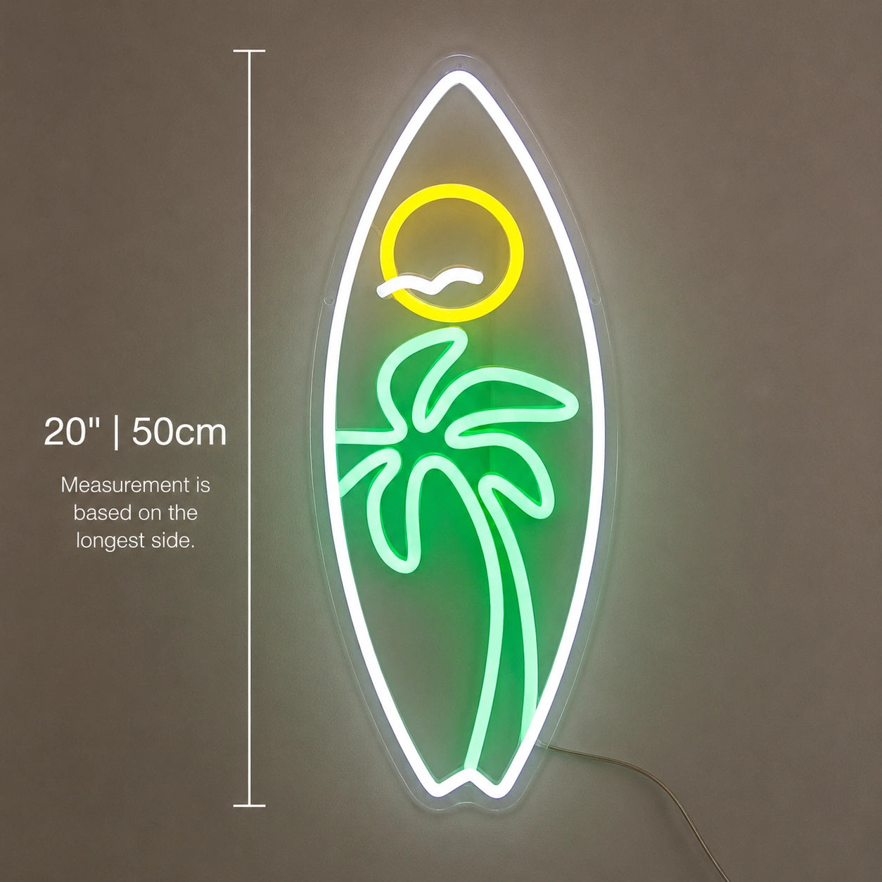 Surfboard Palm Neon Sign LED Neon Sign size image