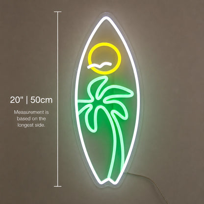 Surfboard Palm Neon Sign LED Neon Sign size image
