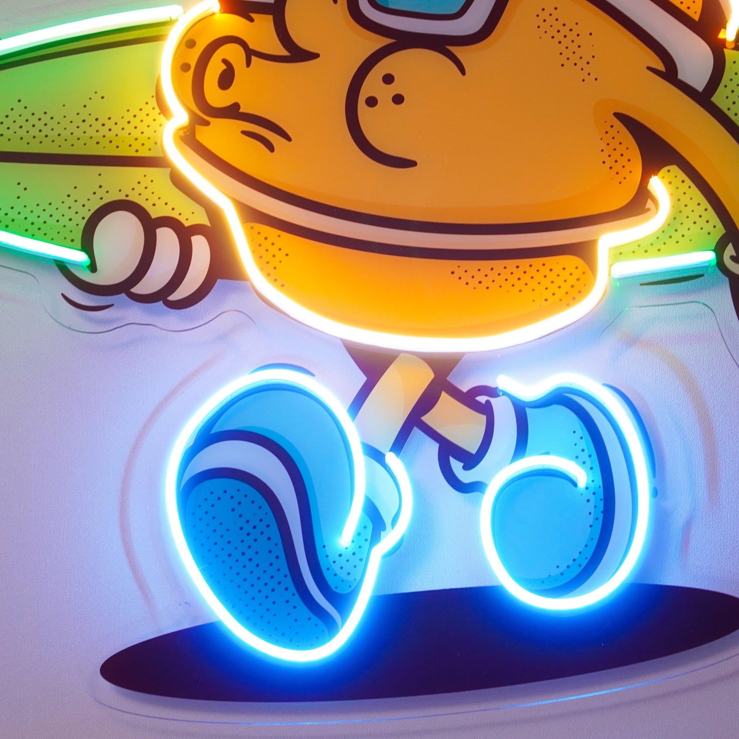 Surfer Cartoon Retro Pop Art Uv Printed Led Neon Sign For Kids Room Decor | Shineneon