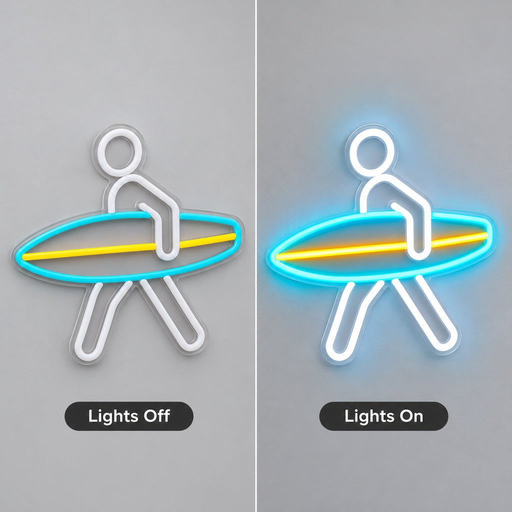 Surfer With Board LED Neon Sign - Shineneon