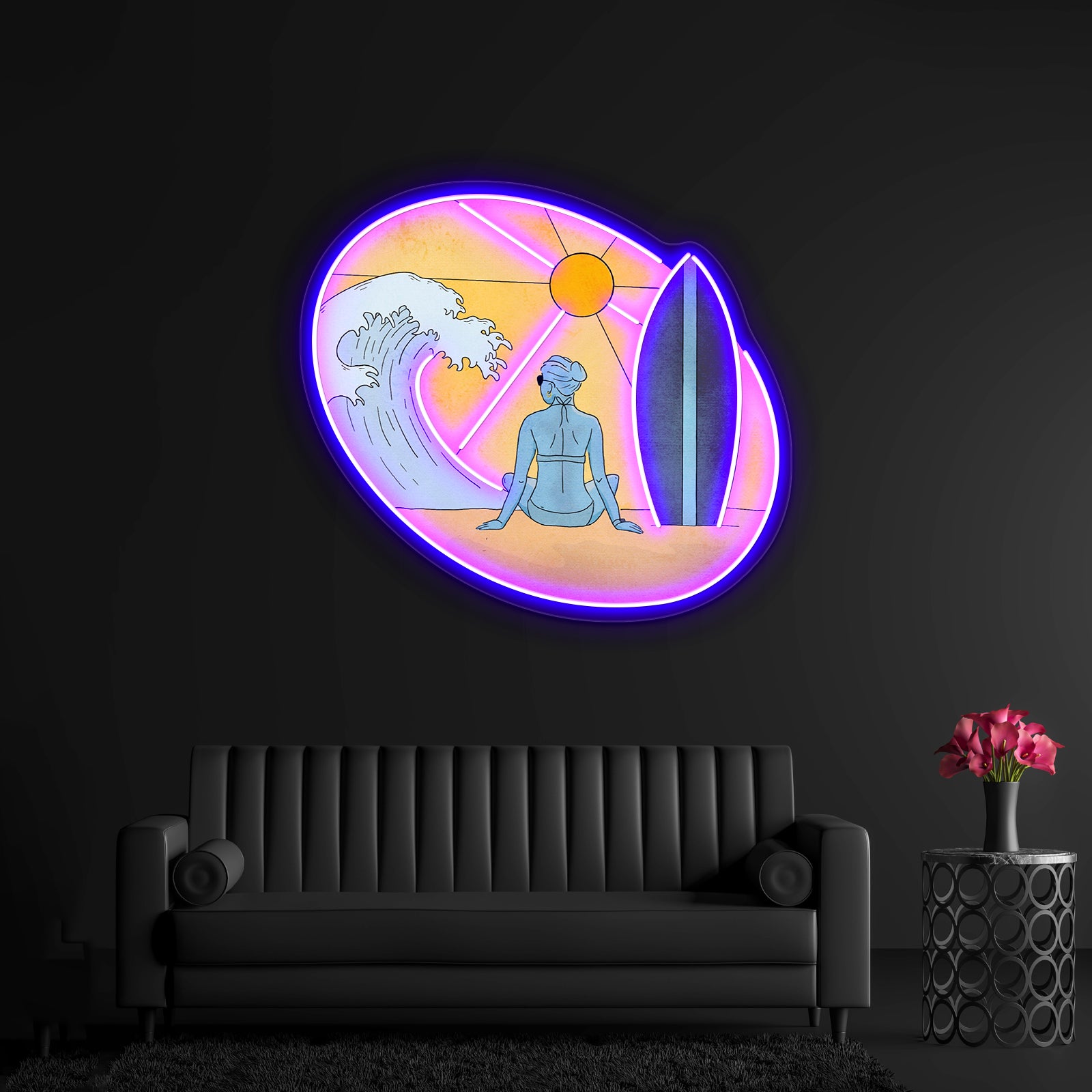 Surfing Neon Sign Artwork For Neon Garage Signs | Shineneon