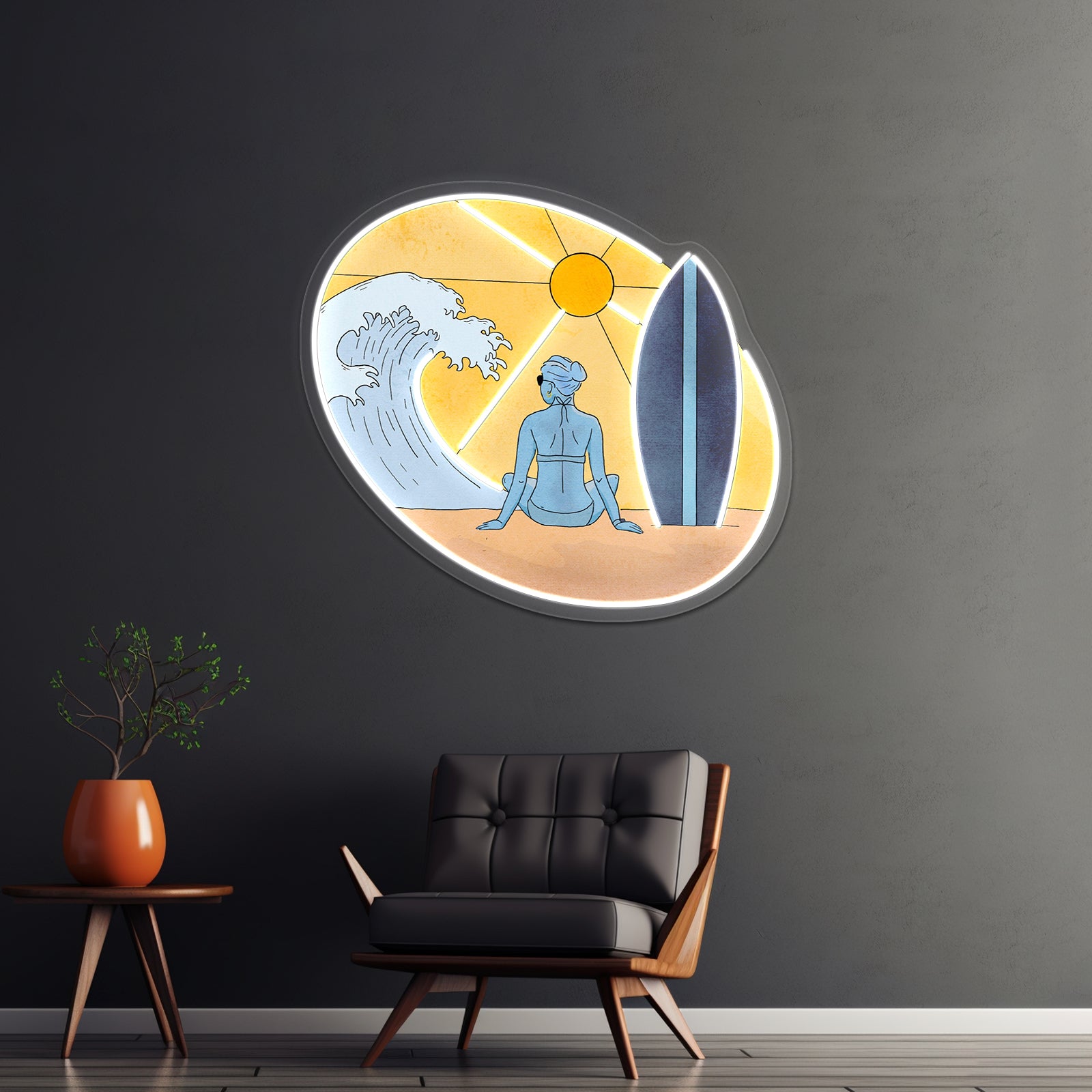 Surfing Neon Sign Artwork For Neon Garage Signs | Shineneon