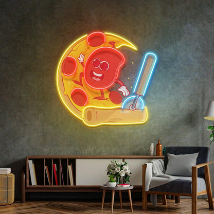 Surfing Pizza Wave Uv Printed Led Neon Sign For Restaurant Home Decor | Shineneon