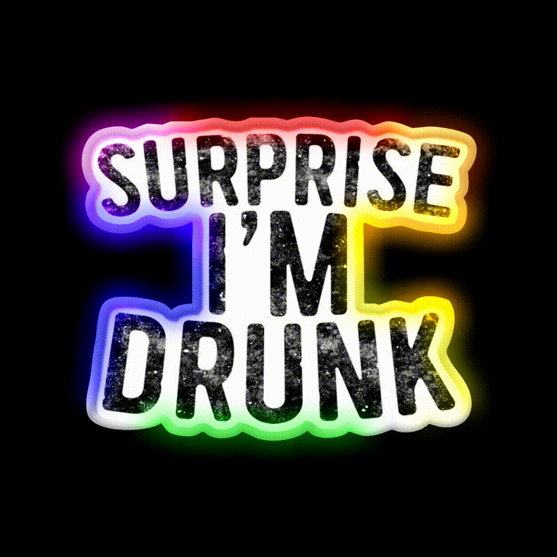 Surprise Im Drunk Beer Bar Decor Led Neon Sign Rgb Color - LED neon sign close-up detail
