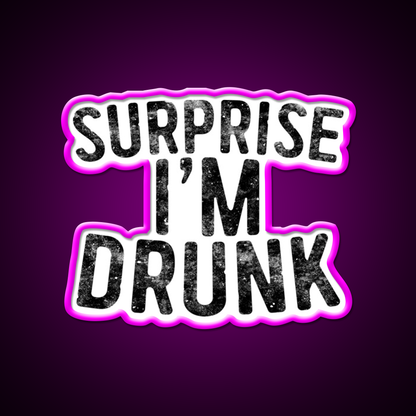 Surprise Im Drunk Beer Bar Decor Led Neon Sign Rgb Color - Neon sign mounted on wall in room