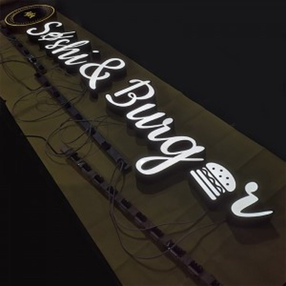 Sushi And Burger 3D Frontlit Channel Letters Led Light Sign - Shineneon