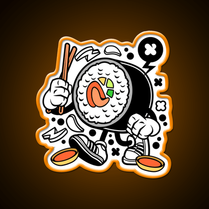 Sushi California Roll Funny Cartoon Snack Food Led Neon Sign Rgb Color - Shineneon