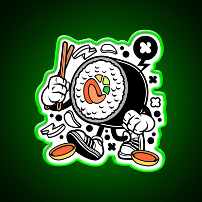 Sushi California Roll Funny Cartoon Snack Food Led Neon Sign Rgb Color - Shineneon