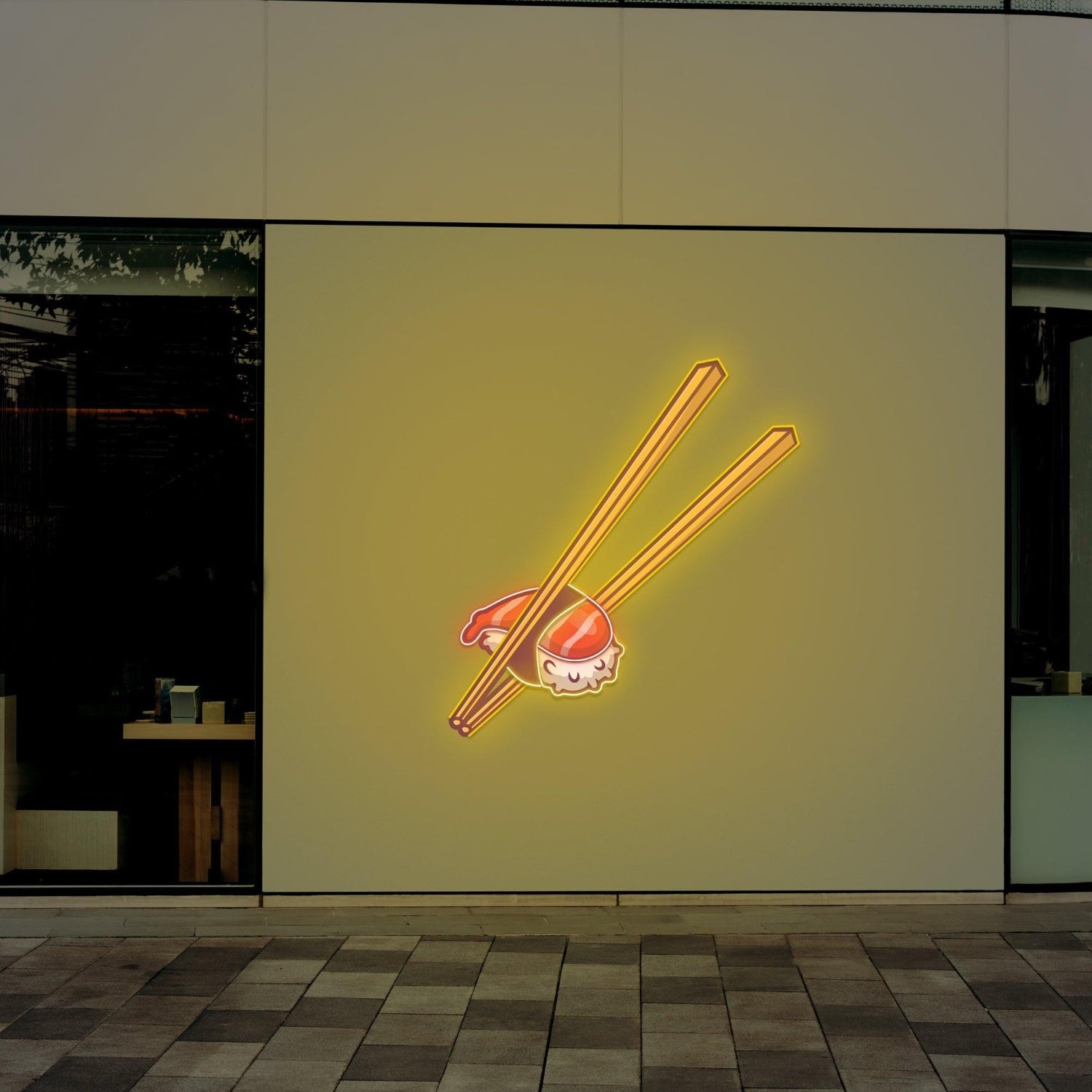 Sushi Chopsticks Vibrant Led Neon Sign For Japanese Restaurant Exterior Decor | Shineneon