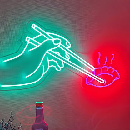 Sushi Dumpling Chopsticks Illuminate Your Space With Neon Flavor | Shineneon