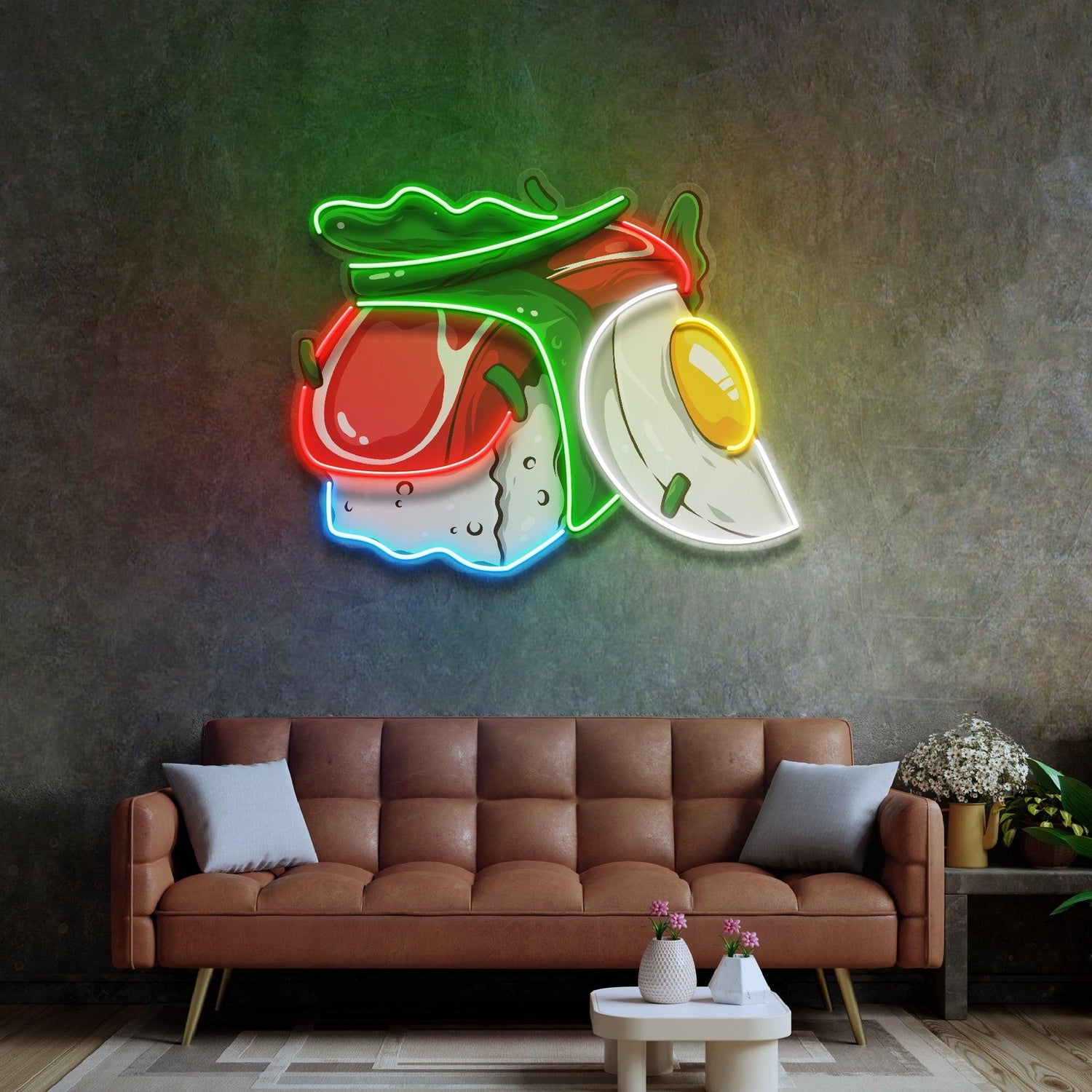 Sushi Egg Pop Art Multicolor Uv Printed Led Neon Sign Restaurant Home Decor | Shineneon