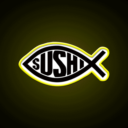 Sushi Fish Snack Food Led Neon Sign Rgb Color - Custom LED neon sign front view